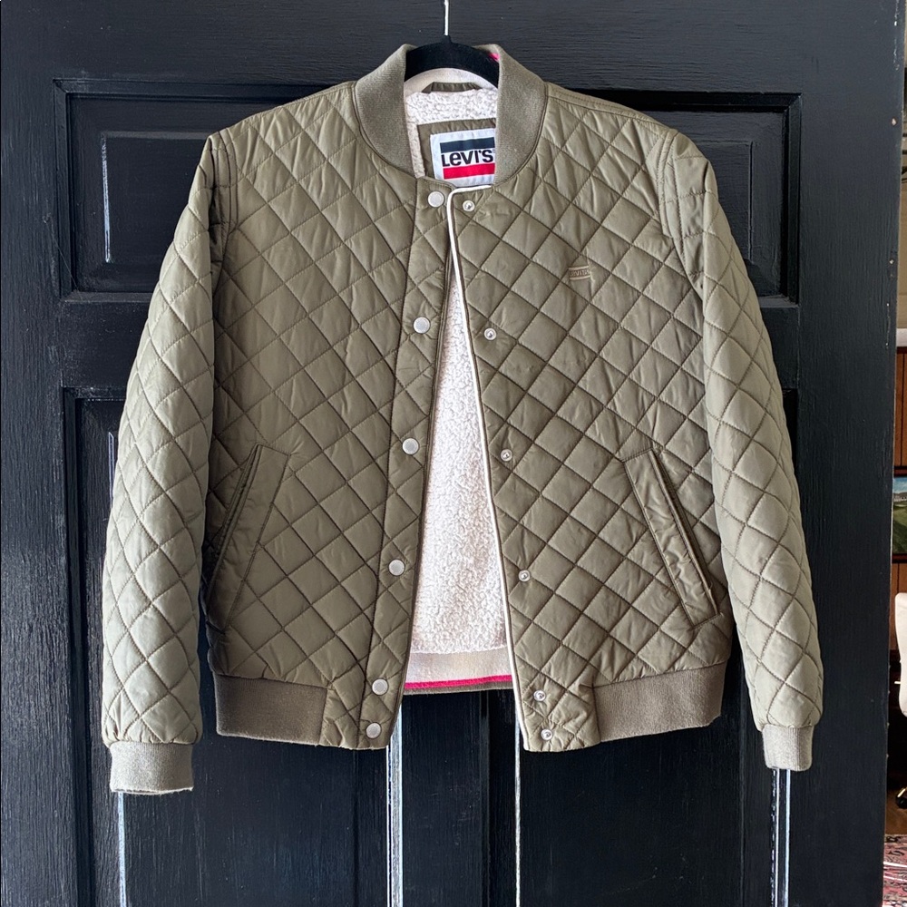 Levi's Khaki Quilted Bomber Jacket